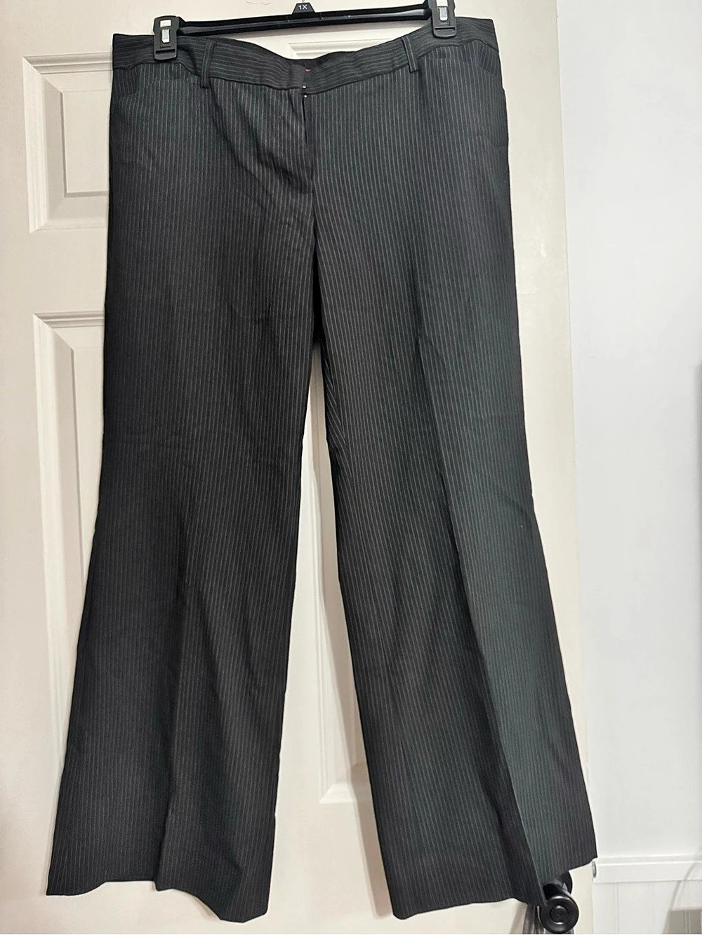 Express Editor Women's Pinstripe Wide Leg Trousers Waist 14R